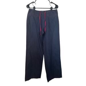 Max Mara Weekend Navy Blue Wide Leg Drawstring Pants Women Sz 38